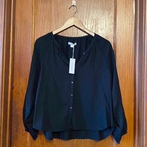 Outerknown button-down peasant blouse